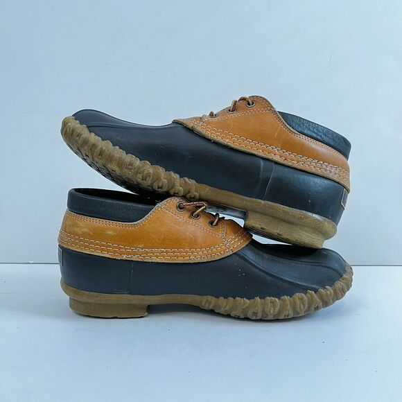 VTG LL Bean Maine Hunting Shoes Boots Shearling Wool Sole Brown Mocs VTG Sz 9 main image 5